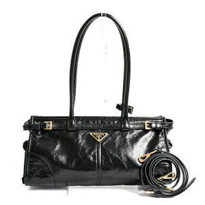 Prada Bonnie medium leather Shoulder Bag Nero Black